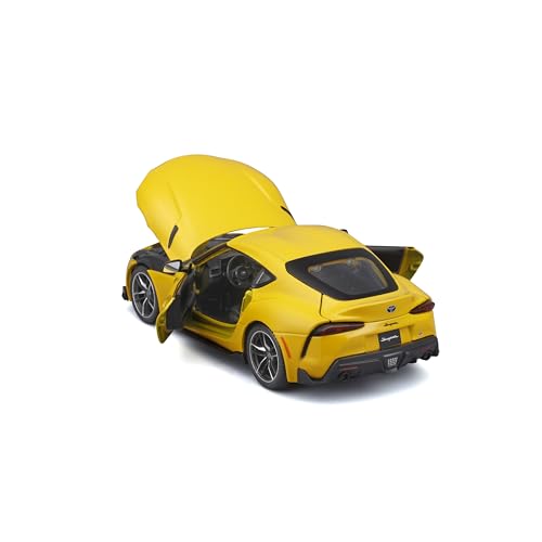 Maisto 1:24 Assembly Line 2022 Toyota Supra GR, Amarillo metálico miniatura 4