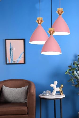 Image of GreyWings Modern Pink Dome Hanging Pendant Light for Ceiling, Aluminium, Antique Decor, E-27 Holder, Bulb is not Included,Pack of 2.