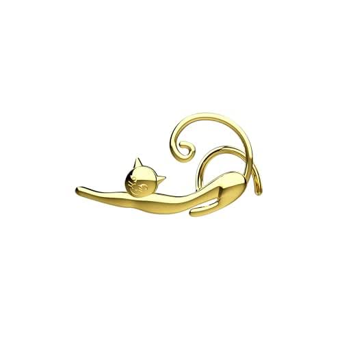 Panther Nose Stud Corkscrew Nose Ring 14k Gold Nose Stud