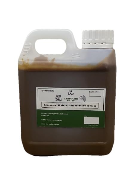 Carppurr baits Super Thick Tigernut Glug - 500ml-1L-2L-3L-5L – Highly Viscous Carp Bait Liquid Attractor – Sweet Nutty Tigernut Flavour – Perfect for Boilies, Pellets & PVA Bags (1 litre)