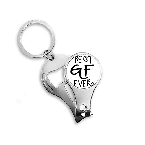 Girlfriend Best GF Ever Valentine's Day Nail Nipper Ring Key Chain Bottle Opener Clipper
