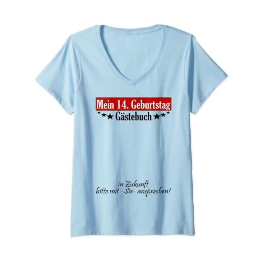 Mujer Libro de visitas para cumpleaños número 14. Camiseta Cuello V