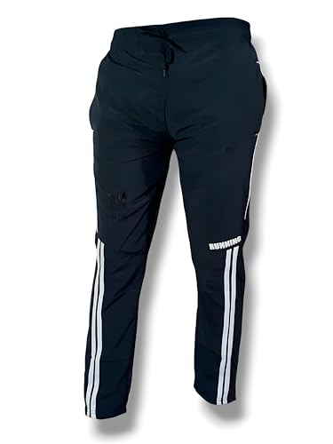 Image of Black Lycra Track Pants for Men