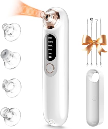 Kotopa Mitesserentferner Porenreiniger Gesicht,4 Modi Saugköpfe Pickelentferner,Wiederaufladbarer Porensauger Gesicht Mitesser Entferner zur Männer Frauen Gesichtsreinigung Akne