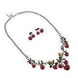 FRCOLOR 3 Juegos De Pendientes De Cereza Para Mujer Collar Joyas De Novia Pendientes Estéticos De Joyería Para Adolescentes Para Mujer Joyas De Cereza