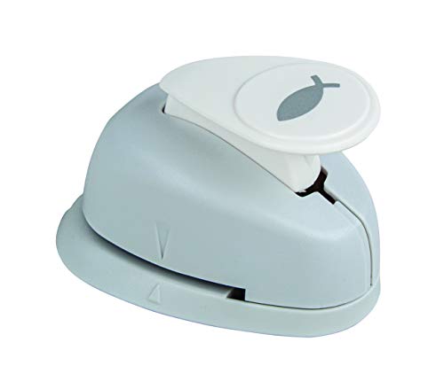 Rayher Hobby 69100000 Motivstanzer Fisch, ø 1,6 cm- 5/8 Zoll, geeignet für Papier/Karton bis zu 200g/m², Orange