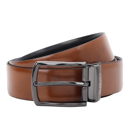 Image of Da Milano Reversible Leather Belt for Men - Brown & Black (3233D-35R-OL)