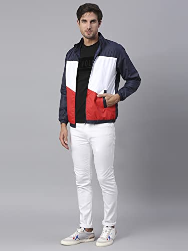 Image of Dennis Lingo Polyester Regular Fit Full Sleeves Men's Color Block Shell Jacket with 2 Pockets - Lightweight Casual Winterwear for Men