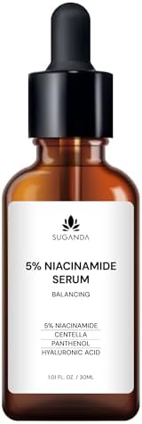 Suganda 5% Niacinamide Face Serum | With Centella & Hyaluronic Acid | Non-Sticky Hydration & Soothing Care | Fades Acne, Dark Spots & Pores | Brightening Glass-Skin Glow | 30ml | Cruelty-Free