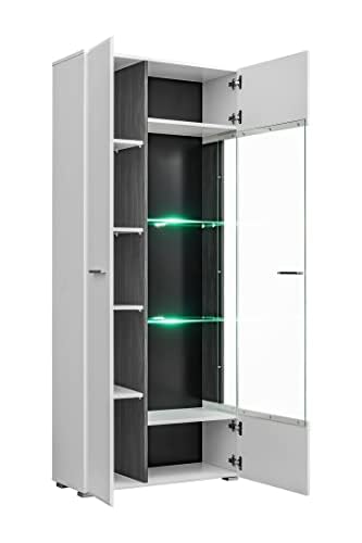Generisch Wohnwand SOLIDO Twin Wohnzimmerset TV Wand Weiß Hochglanz Anbauwand Wohnzimmer Fernsehwand