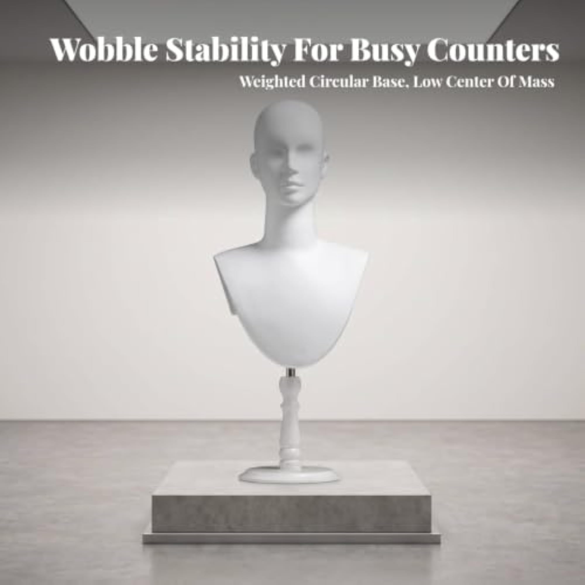Versatile Head with Stand Tabletop Hairpiece Display Stand