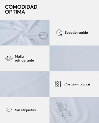 Camiseta gimnasio hombre que evita el sudor frío y rozaduras en pecho y axilas 4