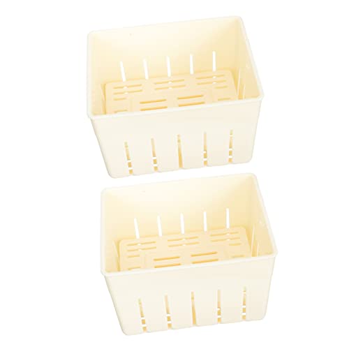 GRIRIW 2pcs Tofu Moulds High-grade Plastic Bean Curd Makers for Homemade Tofu Easy Use Kitchen Tools for Family Cooking