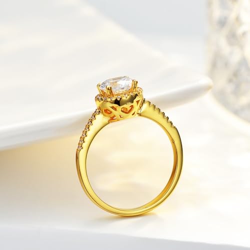 Moissanite Diamond Rings for Women 1ct Round Cut D Color VVS1 925 Sterling Silver Ring for Women Moissanite Engagement Wedding Rings for Women with Certificate3