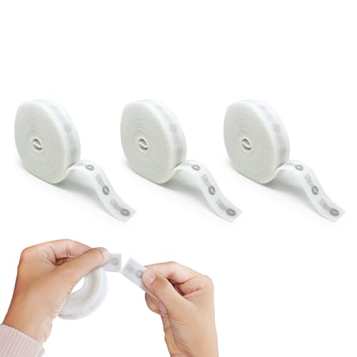 Rollos perforados autoadherentes para sujetar cables de Wrap-It Storage | Paquete de 3 rollos de 12' x 0.75" blancos - Organizador reutilizable para cables de computadora y cargadores miniatura 1