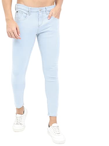 KETCH Men's Slim Mid Rise Jeans (KHJN000057_Light Blue_32)