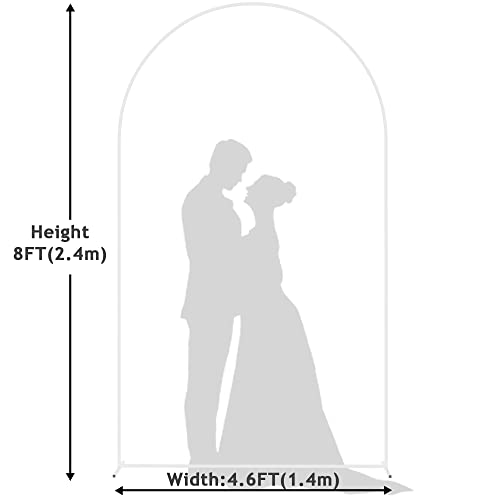 Image of Wokceer 8FT Arch Backdrop Stand White Metal Wedding Arch Backdrop Stand | Metal Backdrop Arch Stand Balloon Arch for Wedding Ceremony Birthday Party Bridal Baby Shower Photo Booth Backgound Decor