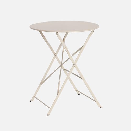 sweeek - Table de Jardin bistrot Ronde Ø60cm Pliable en Acier thermolaqué