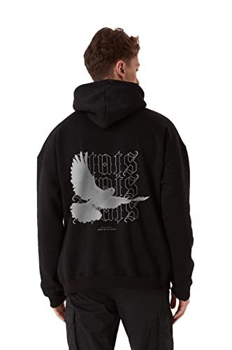 Pigeon Fitted Oversized Heavy Men Zip Hoodie, Kapuzenpullover mit...