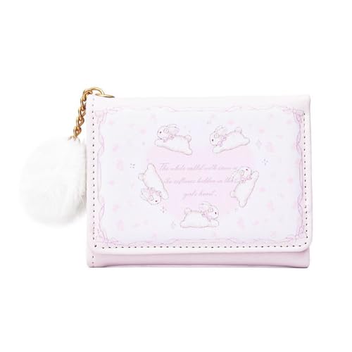 JHTPSLR Juminocore Wallet for Women Teen Girls Cute Bunny Credit Card Holder Coquette Wallet PU Leather Wallets Juminocore Aesthetic Small Size (Pink)