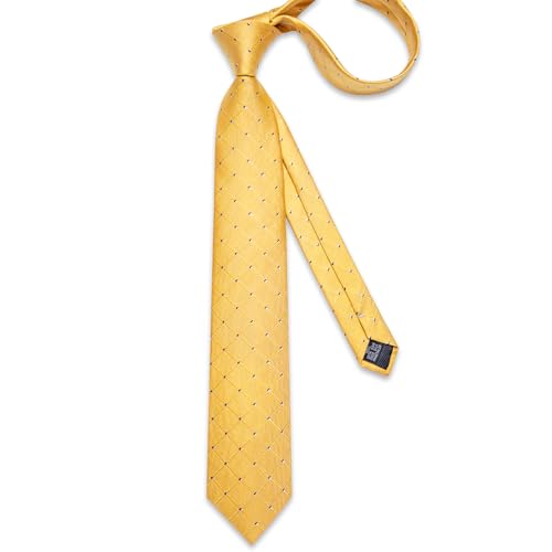 Image of DiBanGu Mens Silk Necktie Solid Color Tie and Pocket Square Cufflink Tie Clip Set Woven Plain Ties for Men Wedding Party