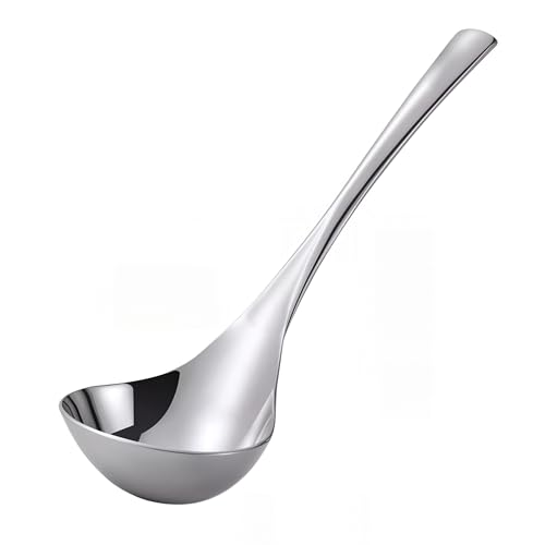 Wenkoni Small Ladle Spoon for Gravy, 8' 304 Stainless Steel Ladle with Hollow Handle,1-Pack