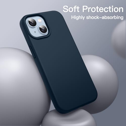 Image of JETech Silicone Cover Case for iPhone 14 6.1-Inch, Silky-Soft Touch Full-Body Protective Phone Case, Shockproof Cover with Microfiber Lining (Navy)