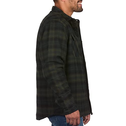 Coleman Sherpa Lined Yukon Flannel Shirt Jackets with Corduroy Trim Red/Charcoal Large3