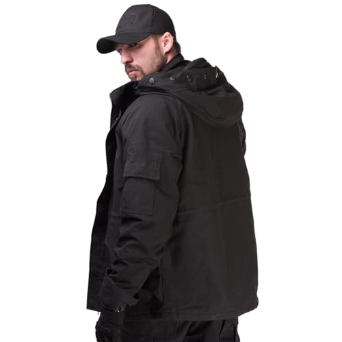 HAN·WILD Men's Military Jacket Tactical Winter Coats Fleece Hooded Outdoor Warm Hiking Soft Shell4