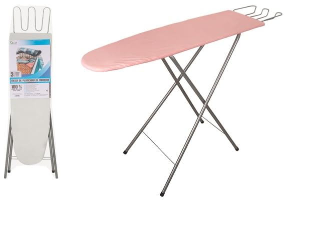 Mesa de Planchar Plegable Ajustable 120x29 cm – Tabla de Planchar Ligera con Soporte para Plancha, Funda, Altura Regulable 81 cm, Resistente y Estable