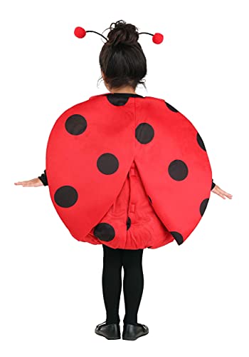 Image of Fun Costumes Toddler Ladybug Costume for Girls - Includes Minky Fabric Bubble Tunic with Wings & Antennae Headband