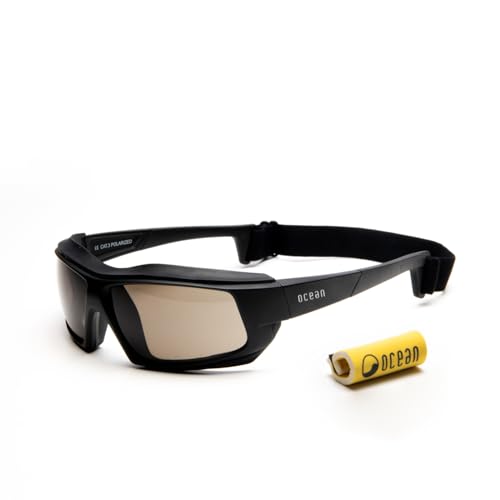 OCEAN PAROS NEO Gafas de Sol Flotantes Deportes de Agua Polarizadas Kitesurf Wing Foil (Negro/Ahumado)