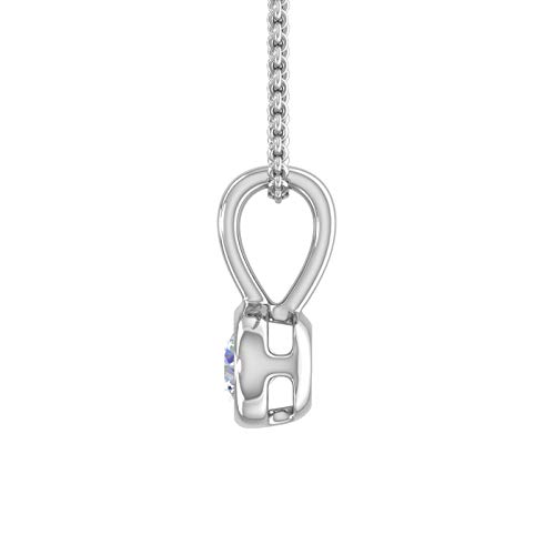 FINEROCK 1/5 to 1 Carat Diamond Solitaire Pendant Necklace in 14K Gold (Solid Bell) (Included Silver Chain)2