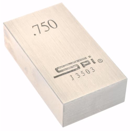 SPI Steel Gage Block, Rectangle, 0.75 Inch, Grade AS-1, NIST Certified