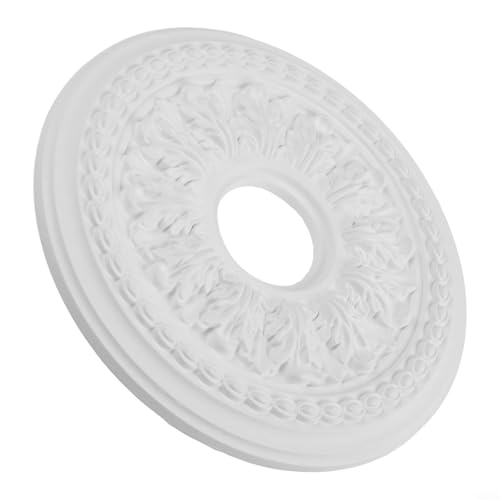 babominimer Cubierta redonda de techo de poliuretano para decoración del hogar, 26 cm/35 cm, base de panel de lámpara blanca para ventiladores de techo, instalación sin taladro, oculta el cableado y
