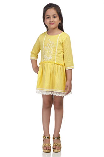 Image of BIBA Girls Cotton Anarkali Salwar Suit Set