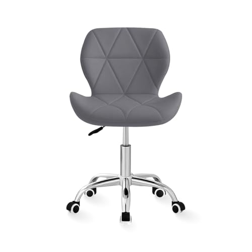 La Mejor Lista de Venta de Sillas de Oficina los mejores 5. 48 LINIUM – Silla de Oficina Lux Ergonómica | Tapizada en Piel Sintética | Costuras Decorativas en Diamante | Base Cromada Giratoria con Ruedas | Ajuste de Altura | Home Office y...