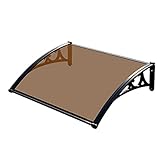 褐色 屋根庇 パティオ カバー ひさし雨よけ 住宅用ひさし パティオ日除け アルミブラケット 梅雨対策 サンシェード オーニング屋根ひ 後付け 幅 80-300cm (Size : 60x200cm)