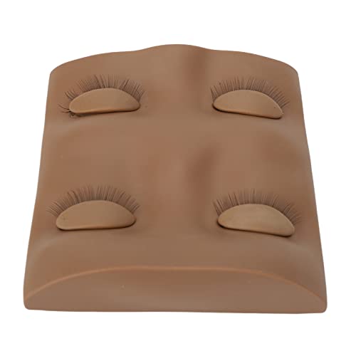 Replacement Eyelids for Lash Mannequin Head Removable Eyelids with Eyelashes Mannequin Replacement Eyelids for Lash Practice Makeup Eyelash (Coffee Color) - Image 4