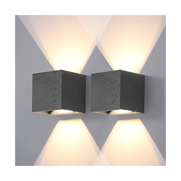 DAWALIGHT Garten Wandleuchten, Outdoor Up and Down Lights LED 2x6W 925LM 3000K, IP65 Wasserdichte Moderne Wandleuchten…