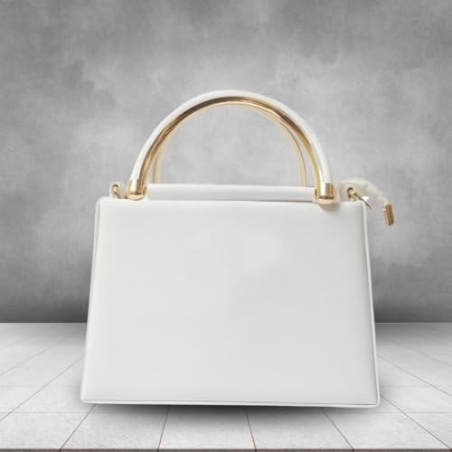 Image of TCRAZY Women's PU Leather Crossbody Sling Bag | Twin Compartments, Zip Closure & Gold Accent Handle