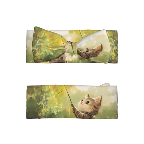 Kitten fishing Baby bow headband (0-6 months) - Universal for newborns to toddlers, a must-have for cute decoration2
