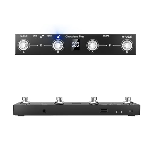 M-VAVE Chocolate Plus Wireless MIDI Foot Controller 4 Buttons BT Rechargeable, APP Control