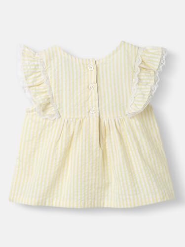 Image of Nautinati Baby Girls Printed Flutter Sleeve Top with Shorts Clothing Set | Age 0-3 Years