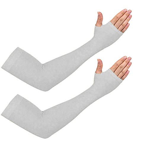 Image of Unisex Full Arm Fingerless Sleeves Gloves for UV, Dust, Summer, UV Sun Protection Arm Sleeves for Men & Women, Protection Arm Sleeves