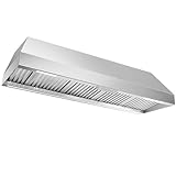 Akicon Range Hood Insert 60 Inch with Heater Sensor, 1200 CFM Bulit-in Kitchen Vent Hood with 4 Speeds, Ultra-Quiet Duct Stove Hood 3CCT LED Lights and Dishwasher Safe Filters