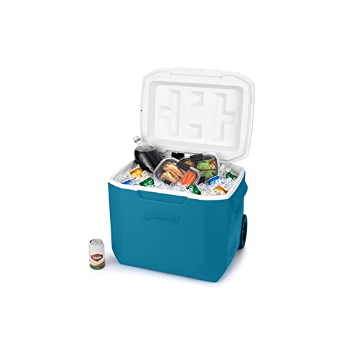 Coleman Chiller Series 60qt Wheeled Portable Cooler, Insulated Hard