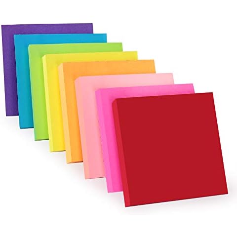 ZCZN 8 Assorted Colour Sticky Notes, 76 x 76 mm,100 Sheets/Pad Self-Sticky Notes, 8 Pads Cover