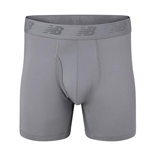 Image of New Balance Men's Performance Boxer Briefs with Fly, Breathable Stretch Underwear, Moisture Wicking, Soft Waistband (3 Pack)