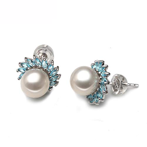 Perle d'eau Douce Naturelle en Boucle d'oreille Argent - Cadeau d'Anniversaire Fille